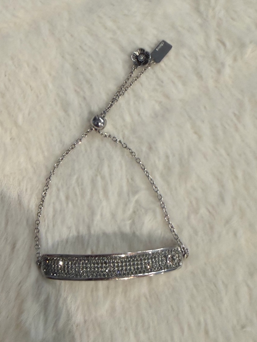 Coach Silver Crystal Pavé Bar Bracelet